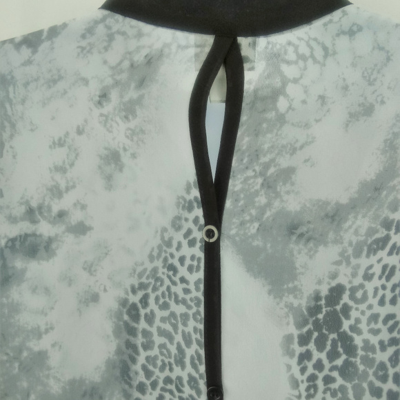 Vanity Sheer Leopard Print Button Down Blouse - Picture 8 of 8